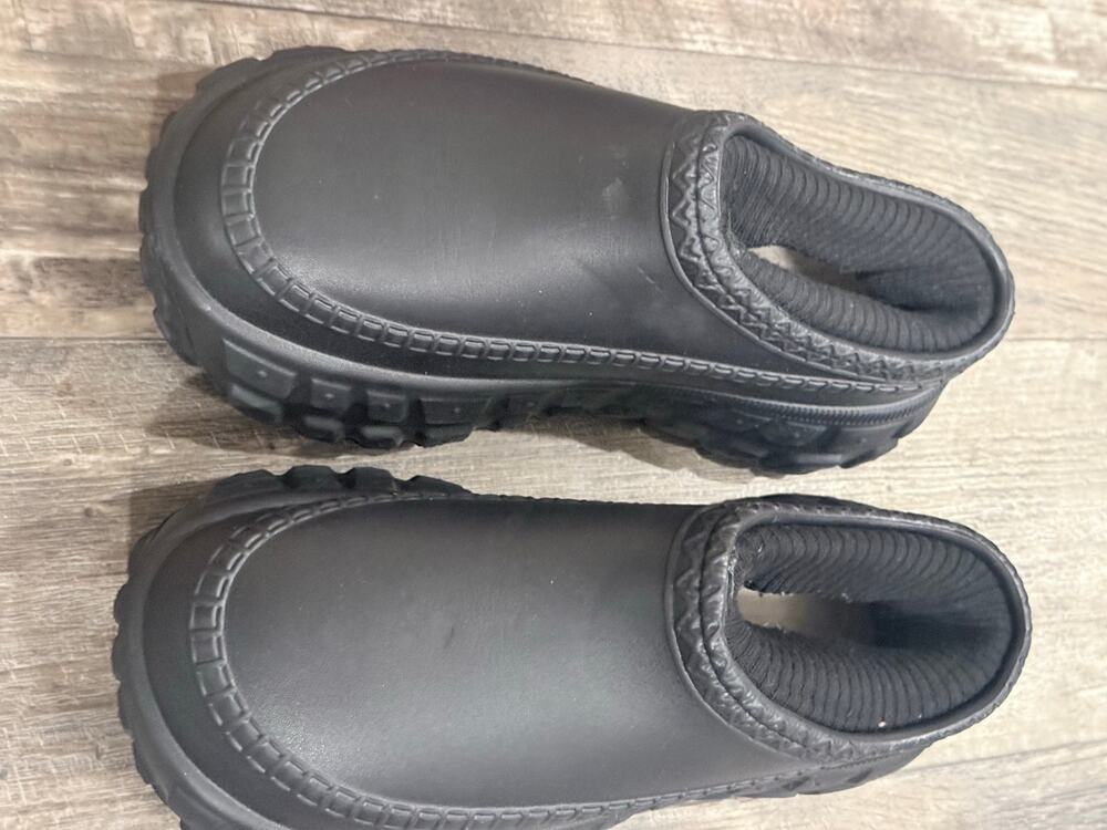Black Fleece Lined Chunky Lug Clogs EU 42-43 26.5cm Slip On Unisex
